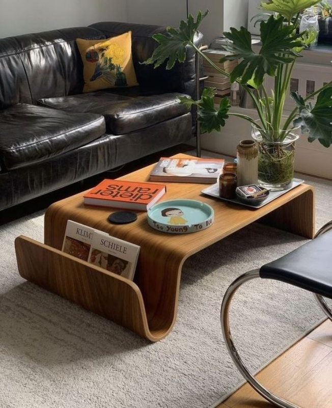  retro coffee table with items on it
