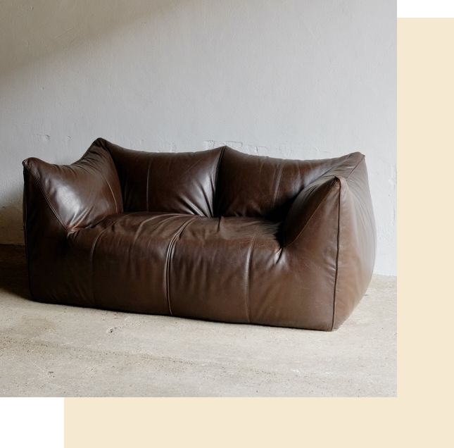 Brown leather couch