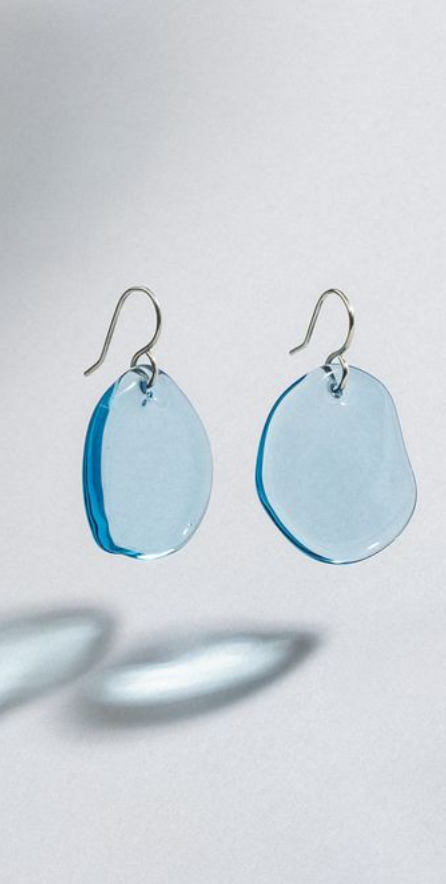blue glass earings
